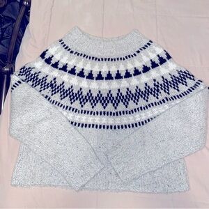 Autumn Cashmere Cropped Mock Fair Isle Sweater